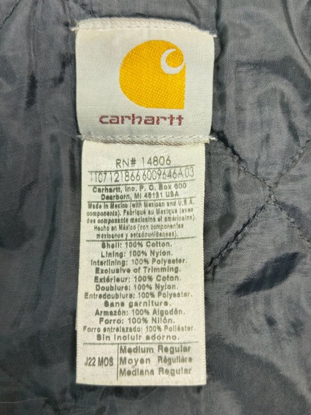 Vintage Carhartt J22 Mos Green Canvas Jacked Sunfaded Distressed Medium - Picture 2 of 13